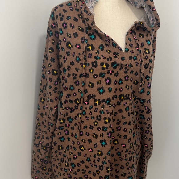 Sew In Love Neutral Leopard Print Hoodie. Sz XL - Picture 5 of 11